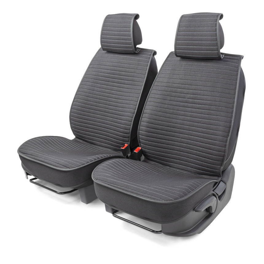 CUS-2022 BK/GY Каркасные накидки на передние сиденья CarPerformance, 2 шт. материал fiberflax (лен) 